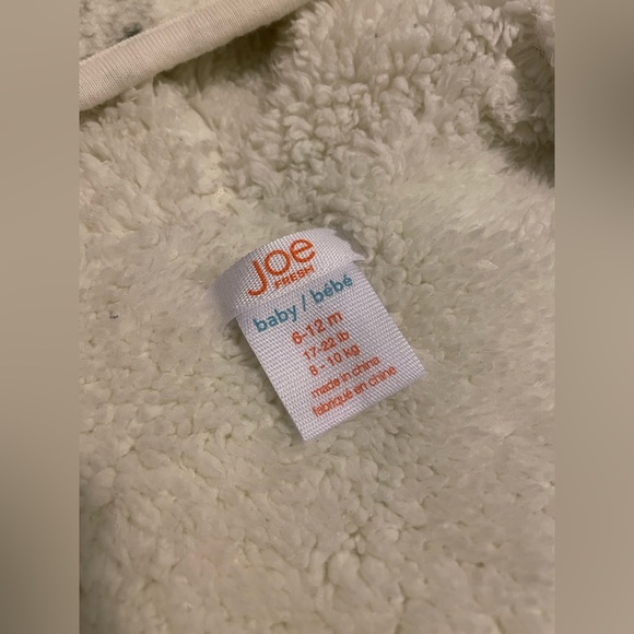 Baby Winter Hooded Romper Fleece Snowsuit Joe Fresh Cream Unisex 6-12 months - Picture 7 of 9